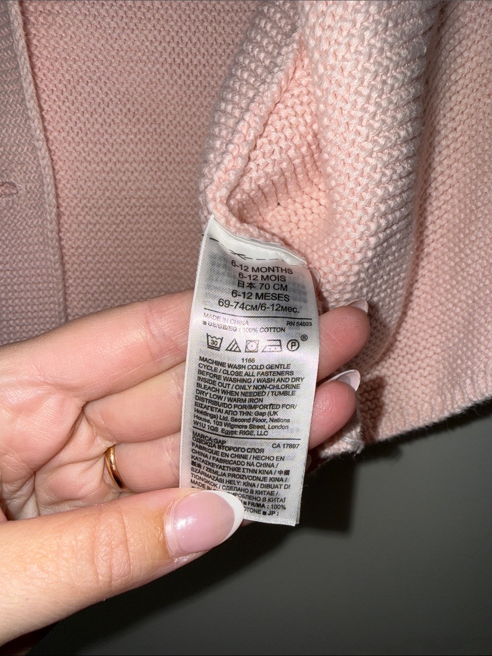 GAP Light Pink Knit Hooded Baby Jacket - Picture 3 of 5